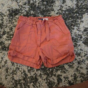 Old Navy Girls XL (14-16) Coral Paperbag Waist Shorts Tie Belt Summer